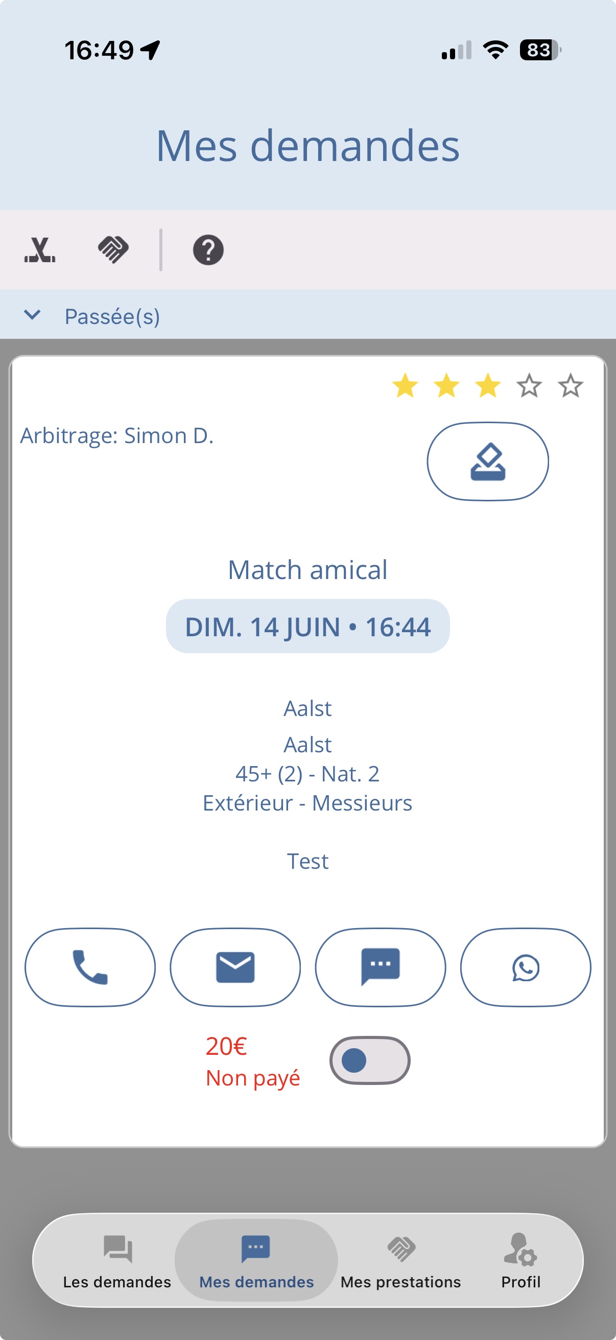Évaluer l'arbitre